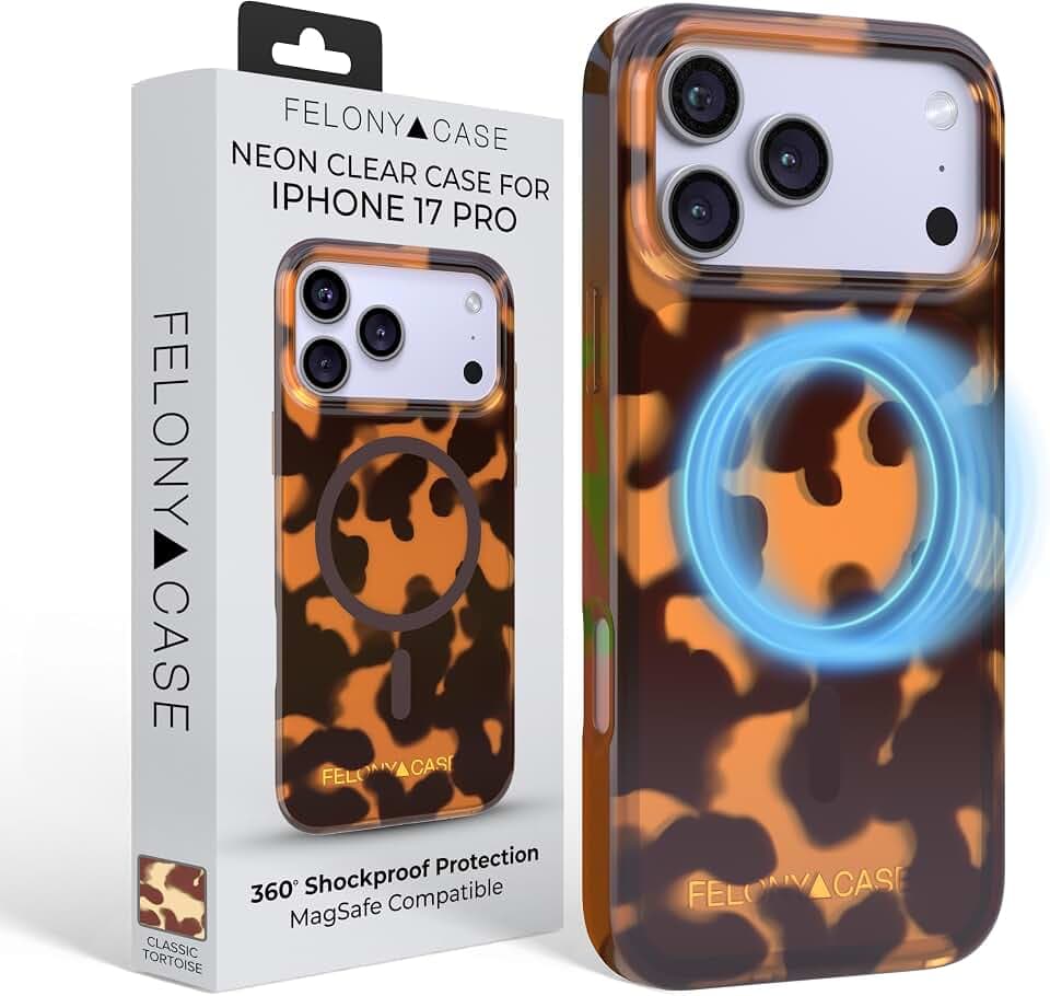 FELONY CASE iPhone 17 Pro MagSafe Case, 360° Protection, Classic Tortoise