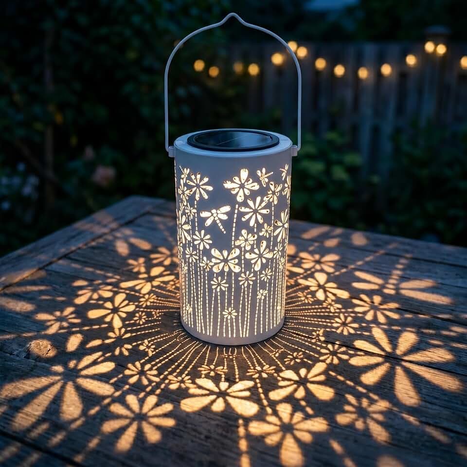 Solarlaterne für Außen, Metall Lampions Wetterfest für Garten mit Hirtenhaken, Solarlampe für Garten, Draußen, Tisch, Gartendeko, Balkon, Camping, Hof, Weg , Geschenk