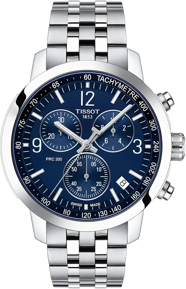 Tissot PRC 200, Swiss Quartz Chronograph, 43mm, Blue Dial, Men's Watch