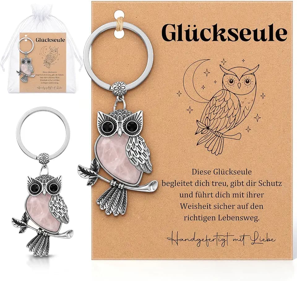 Jetec 3er Set Glückseule Schlüsselanhänger Geschenk Glücksbringer Frauen