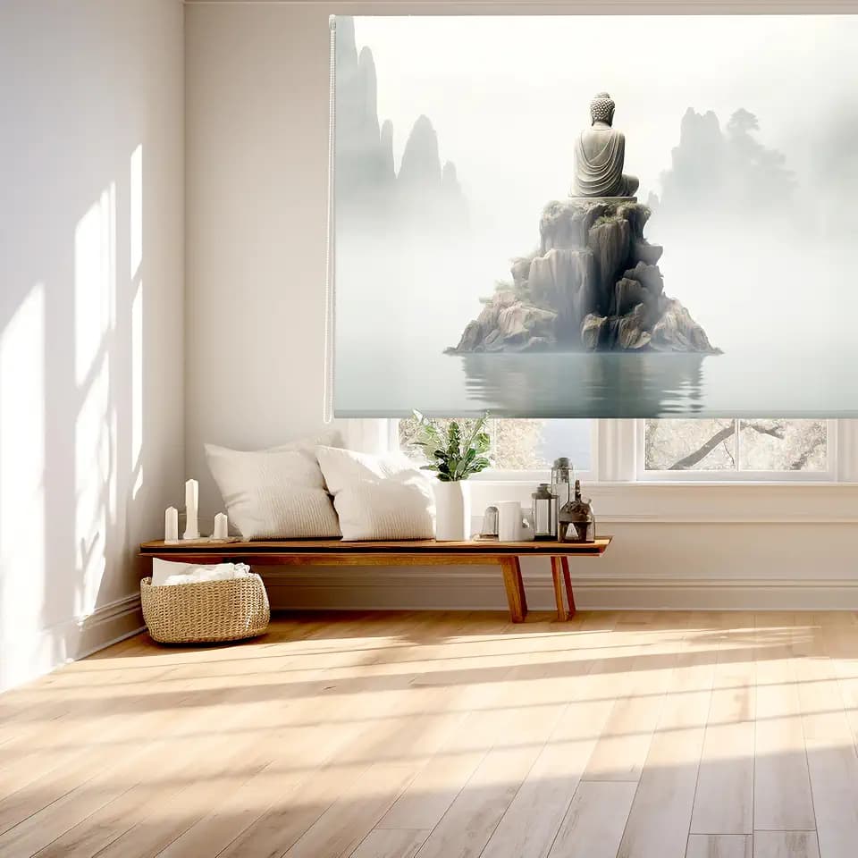Blindecor Digital | Rollo durchscheinend Bedruckt | Familie Zen| Modell Z Edition | 110 x 180 cm (Breite x Höhe) | Stoffgröße 106 x 175 cm | Fensterrollos