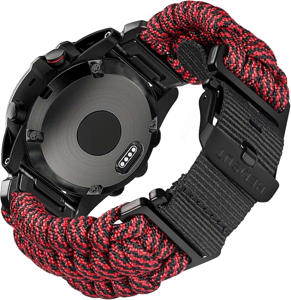 torbollo Armband Kompatibel mit, Paracord 550 Militär Robustes Schnellverschluss Nylon Uhrenarmband für Fenix 7/Fenix 5 /Fenix 6/Forerunner 965/Approach/MARQ/quatix Ersatzband für Männer