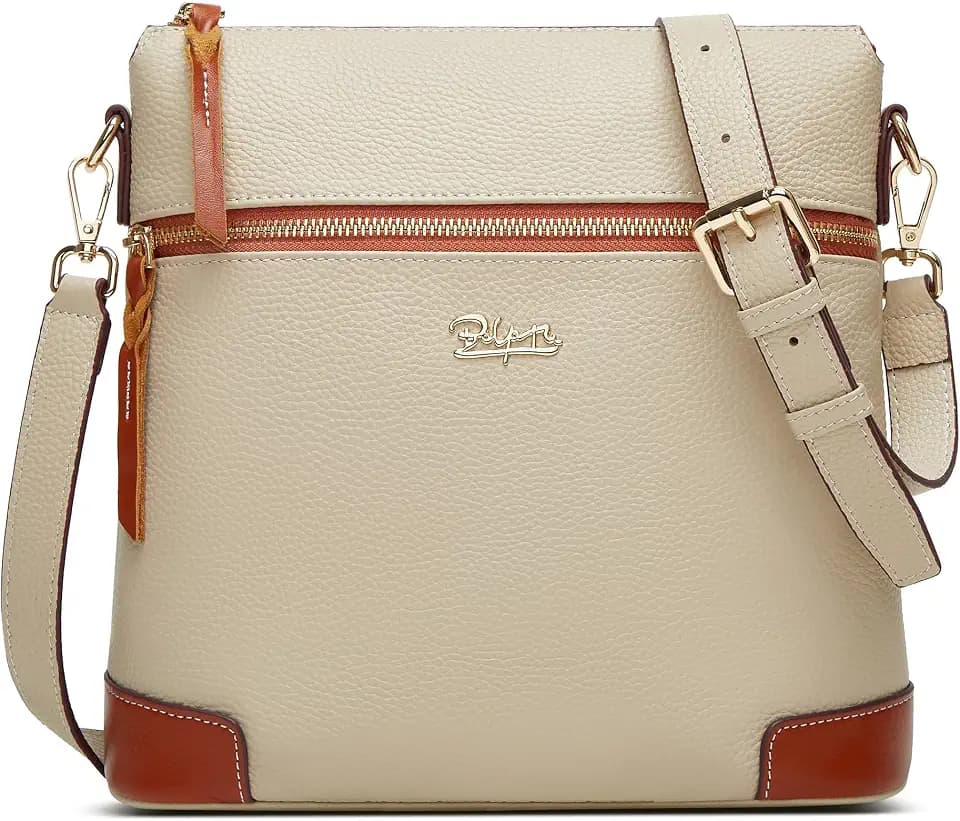 BOYATU Leather Crossbody Bag for Women: Designer Shoulder Purse for Travel - Trendy Genuine Leather Handbag for Everyday