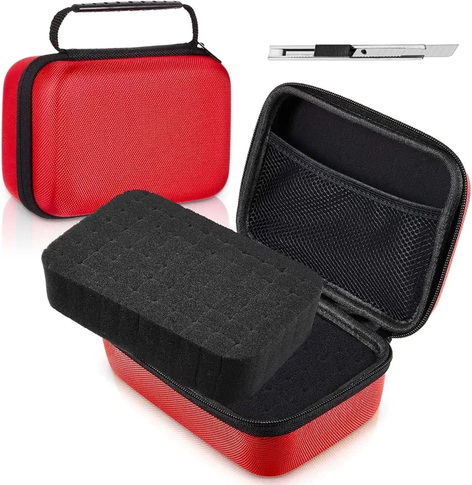 Relaxweex Hard Case with Foam, 7.1 X 4.7 X 3.1 Inch, Red