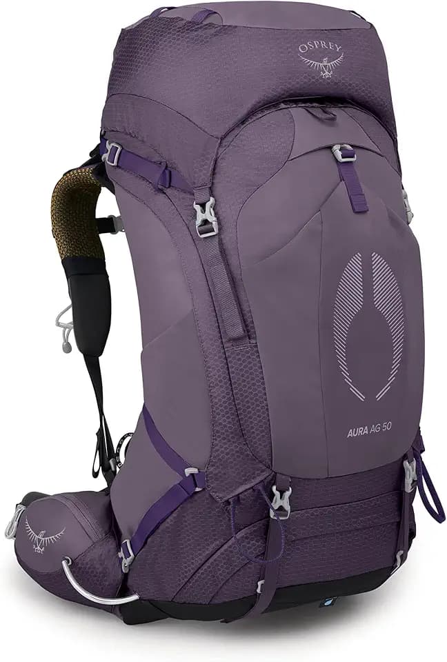 Osprey Aura AG 50L Women's Backpacking Backpack, Purple WM-L