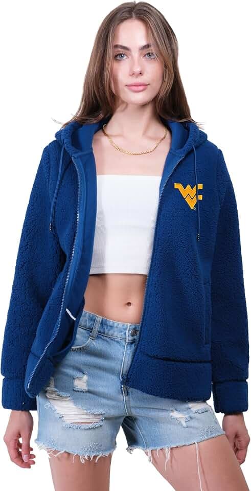 Ultra Game Women's NCAA Official Super Soft Sherpa Full Zip Hoodie Sweatshirt