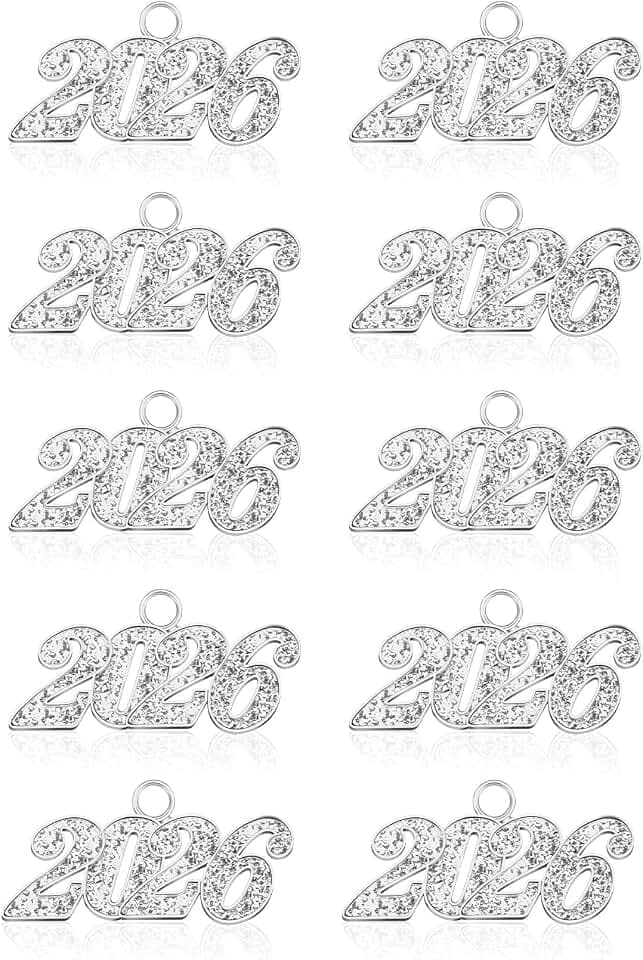 Slergut 2026 Charm, 2026 Tassel Charm for Graduation, Graduation Cap Tassel Charm 2026 Year Charms Date for Graduation Decorations Jewelry Making Accessory DIY Crafts Wedding Party Supplies