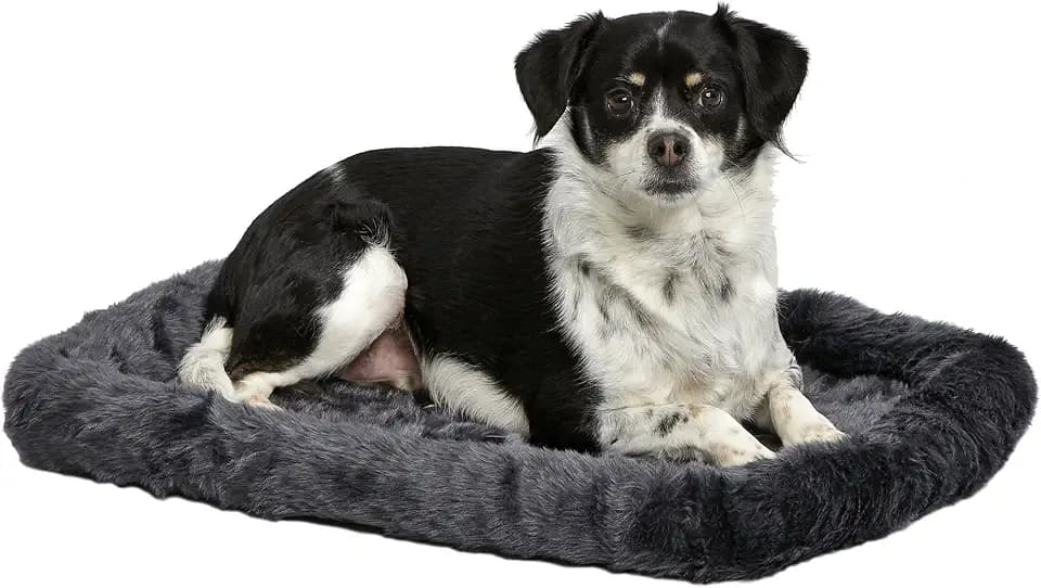 QuietTime by MidWest 24" Dog Crate Bolster Bed, Gray, Small Breeds