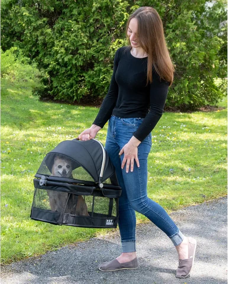 Pet Gear No-Zip View 360 Pet Carrier & Car Seat, Onyx, 20"