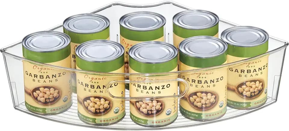 iDesign 62630EU Lazy Susan Schrank-Behälter 1/4, Durchsichtig, Farblos