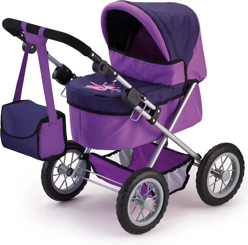 Bayer Design 13012AA Puppenwagen Trendy, höhenverstellbar, zusammenklappbar, mit Tasche, Motiv: Fee, lila, 67 x 41 x 67 cm