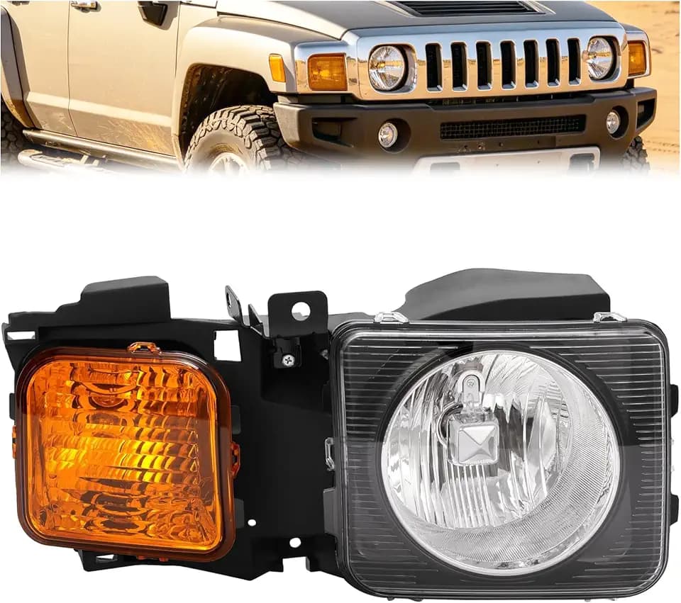 HECASA Headlight Compatible with 2006-2010 Hummer H3 H3T