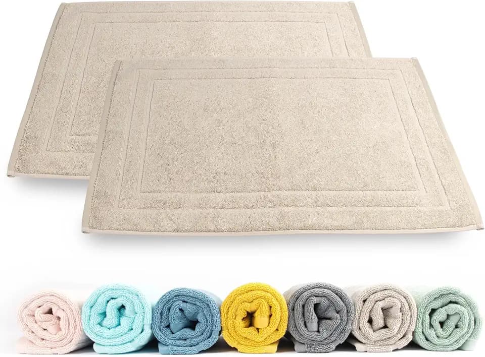 Badvorleger Set Frottee Baumwolle 2-TLG., 50 x 70 cm (Hell Taupe)