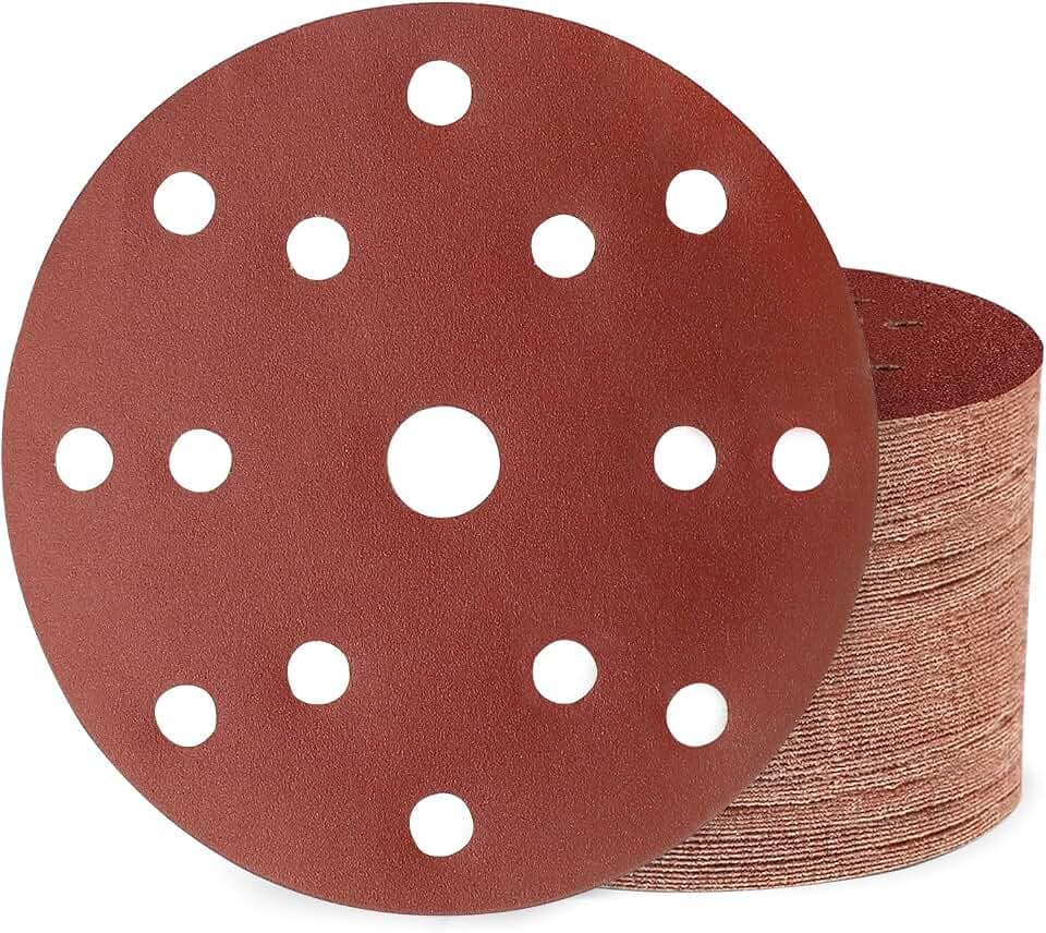 50 Stück Schleifpapier 150mm Klett 240 Körnung 15 Loch Schleifscheiben für Rund Exzenterschleifer für Holz Metall und Farbe
