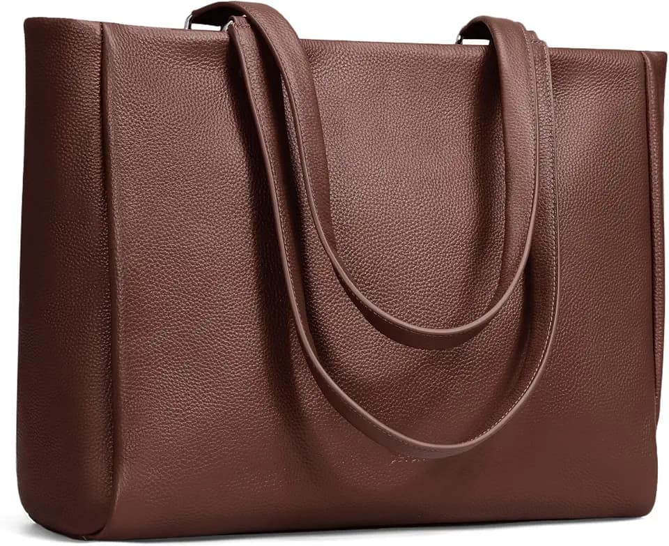 befen Genuine Leather Work Tote Bag for Women with 15" Compartment
