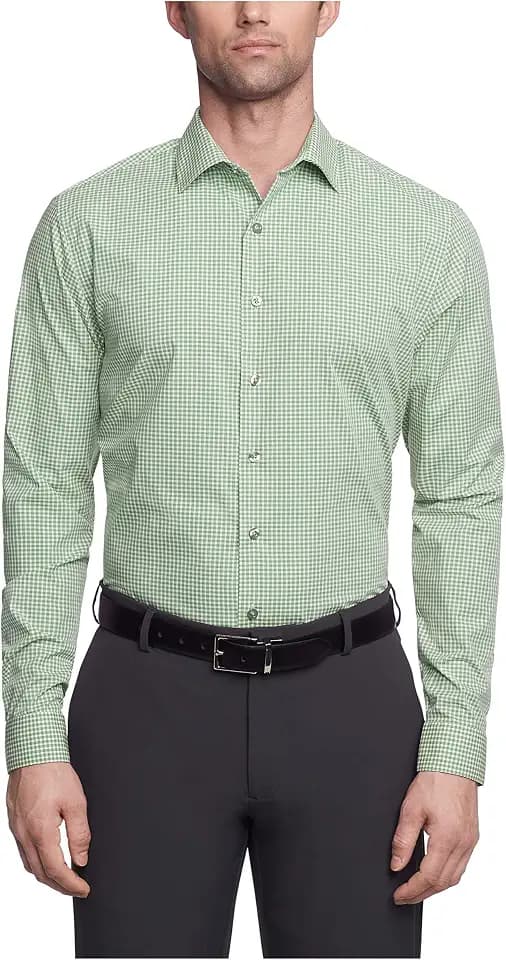 Kenneth Cole Mens Dress Shirt Slim Fit Checks and Stripes (Patterned)