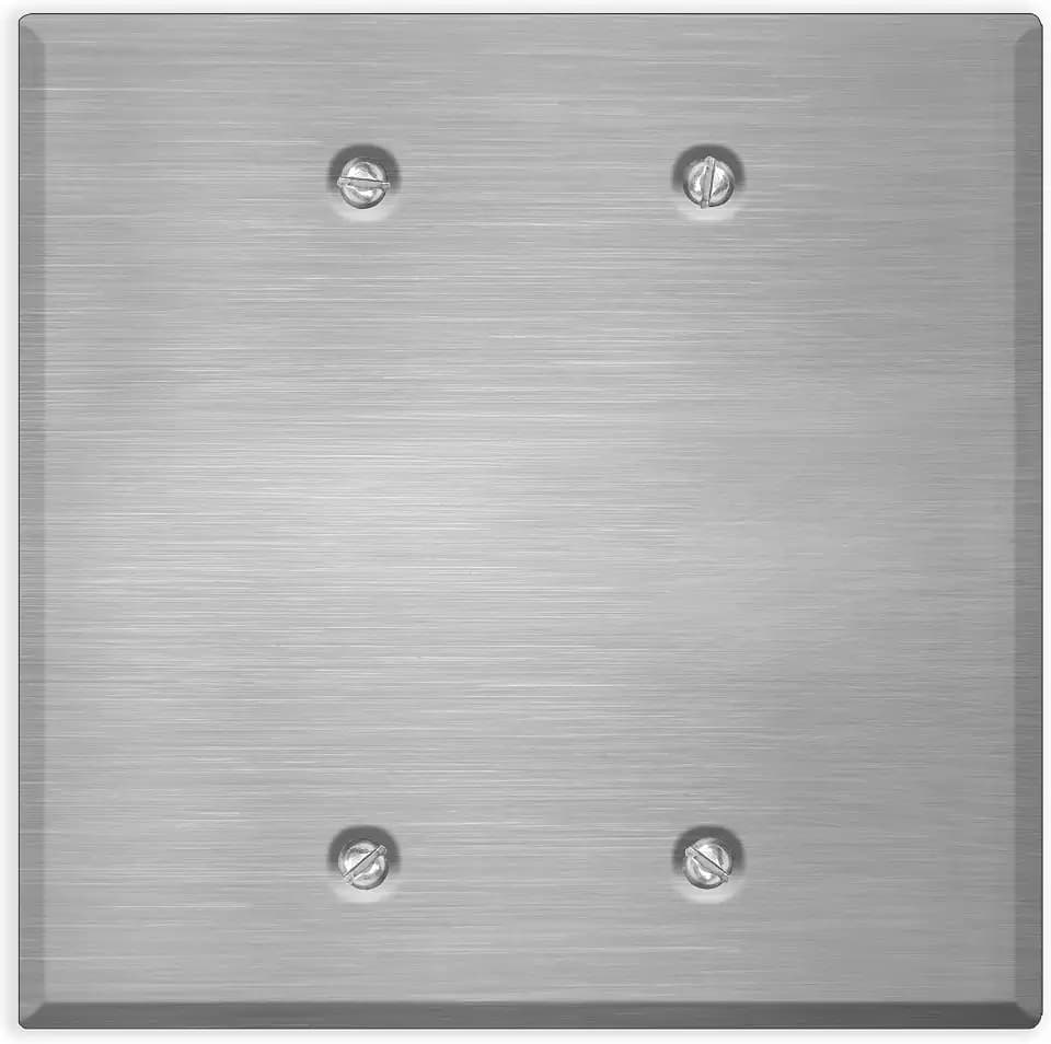2-Gang Oversized Stainless Steel Blank Wall Plates – 5.5" x 5.5" Decorative Covers for Unused Electrical Boxes | Cover Empty Spaces | 2-Gang Oversized Metal Blank Faceplate