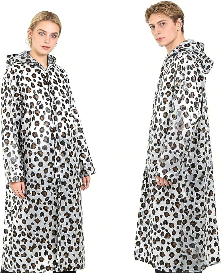 2 Stück Regenponcho Leo Festival Karneval Regencape Damen Herren Regenponcho Leopard Regenjacke Damen Festival Wasserdicht Regenmantel Poncho Regen Rain Regencape Wasserdicht