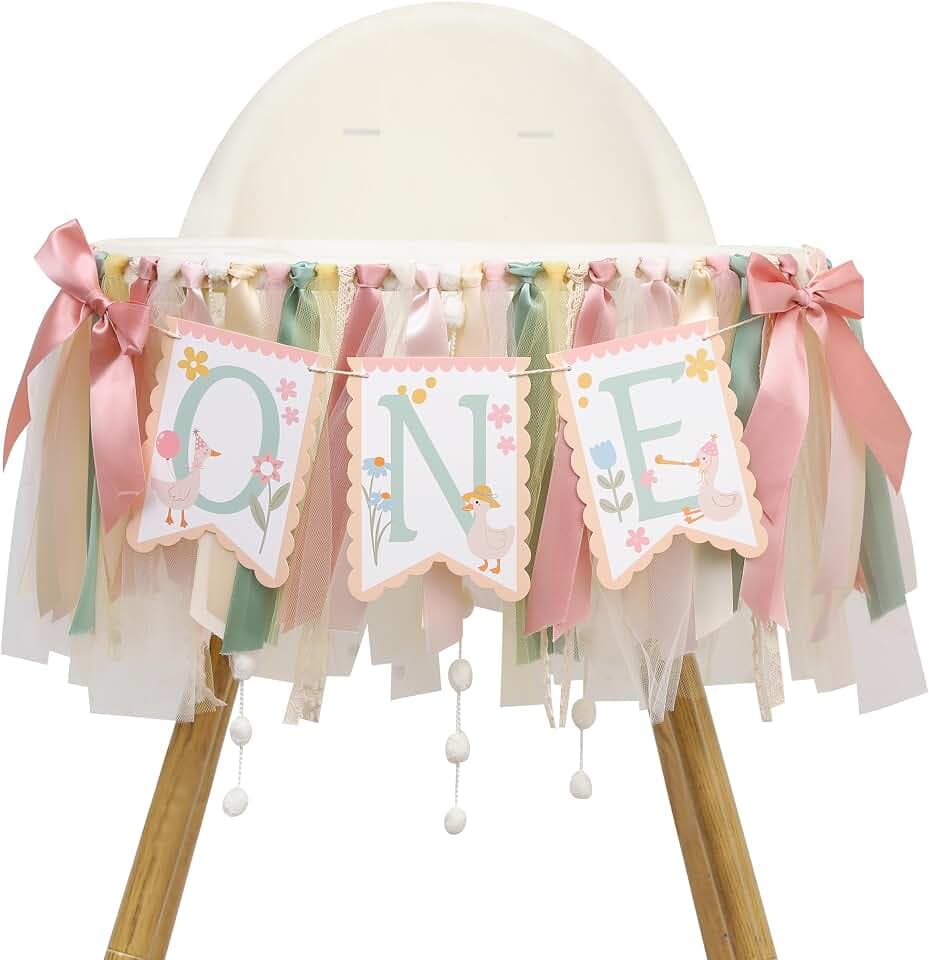 One Happy Goose High Chair Banner, Sweet 1st Birthday Party Decorations
