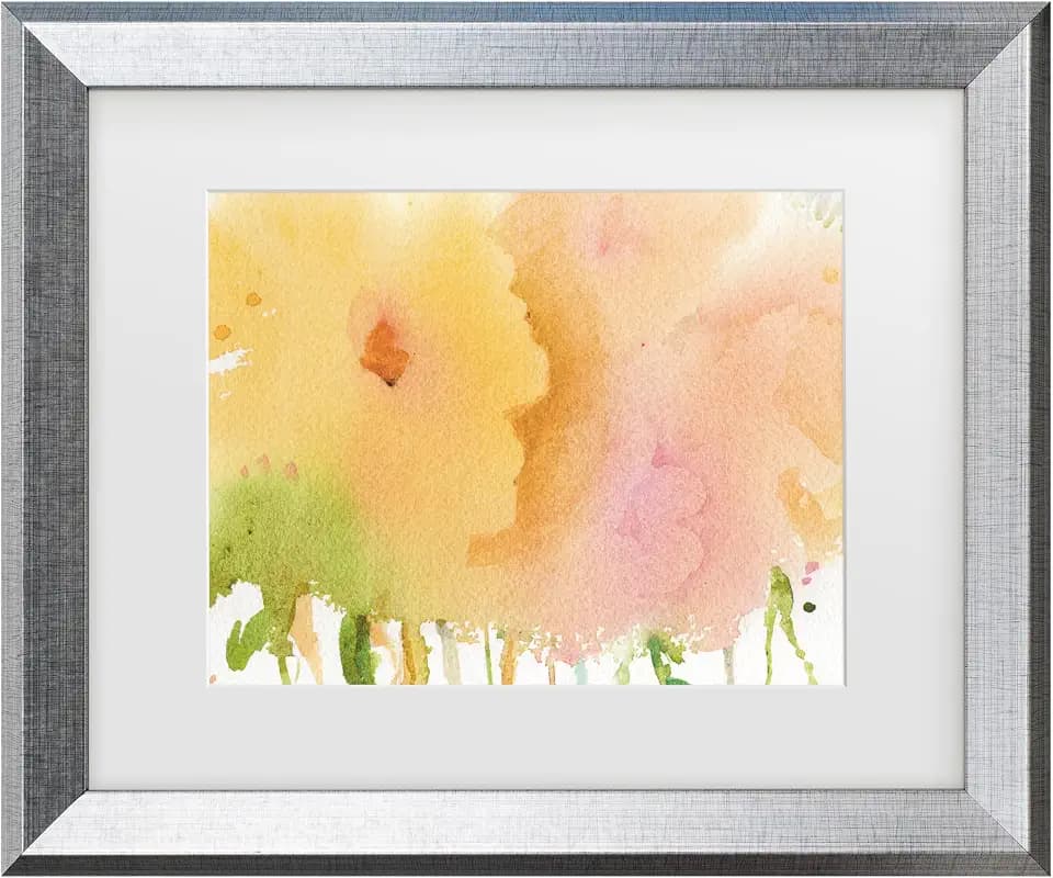 Trademark Fine Art Framed Wall Art - Sheila Golden 'Impressions' Wall Decor with Matted Frame