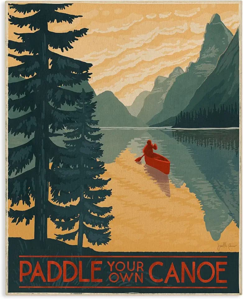 Mountain Lake Adventure, 16 x 20 Inch Canvas Wall Art