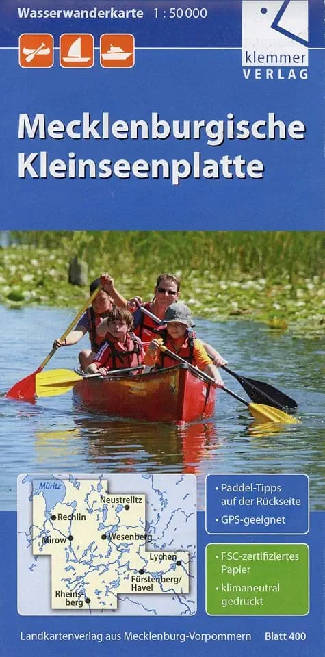 Wasserwanderkarte Mecklenburgische Kleinseenplatte: Maßstab 1:50.000, GPS geeignet, Paddel-Tipps auf der Rückseite