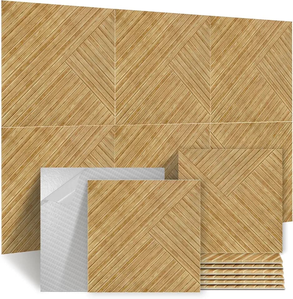 Acoustic Wall Panels, 6 Pack Total Size 70.8 x 47.2 Inches Soundproof Wall Panels, Decorative Acoustic Wall Panels, Self-Adhesive Sound Absorbing Panels for Home, Office, Studio