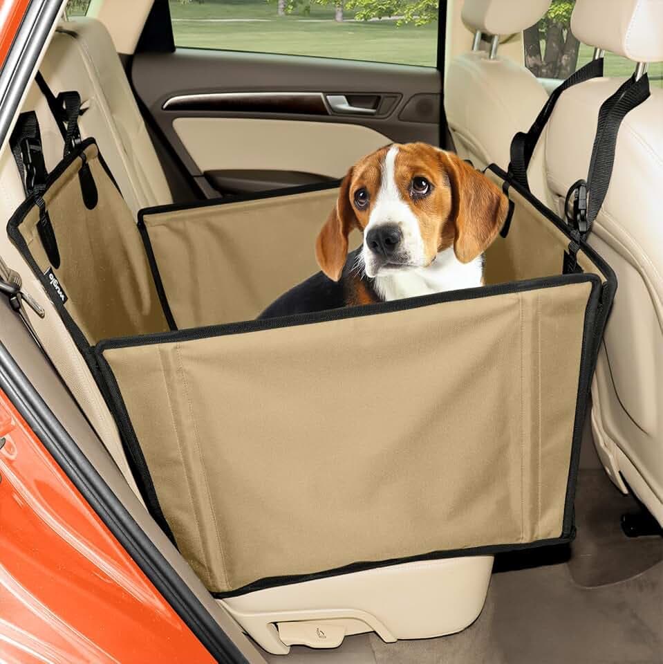 WUGLO Hunde Autositz Rückbank Extra Stabil für mittlere Hunde bis 18 kg