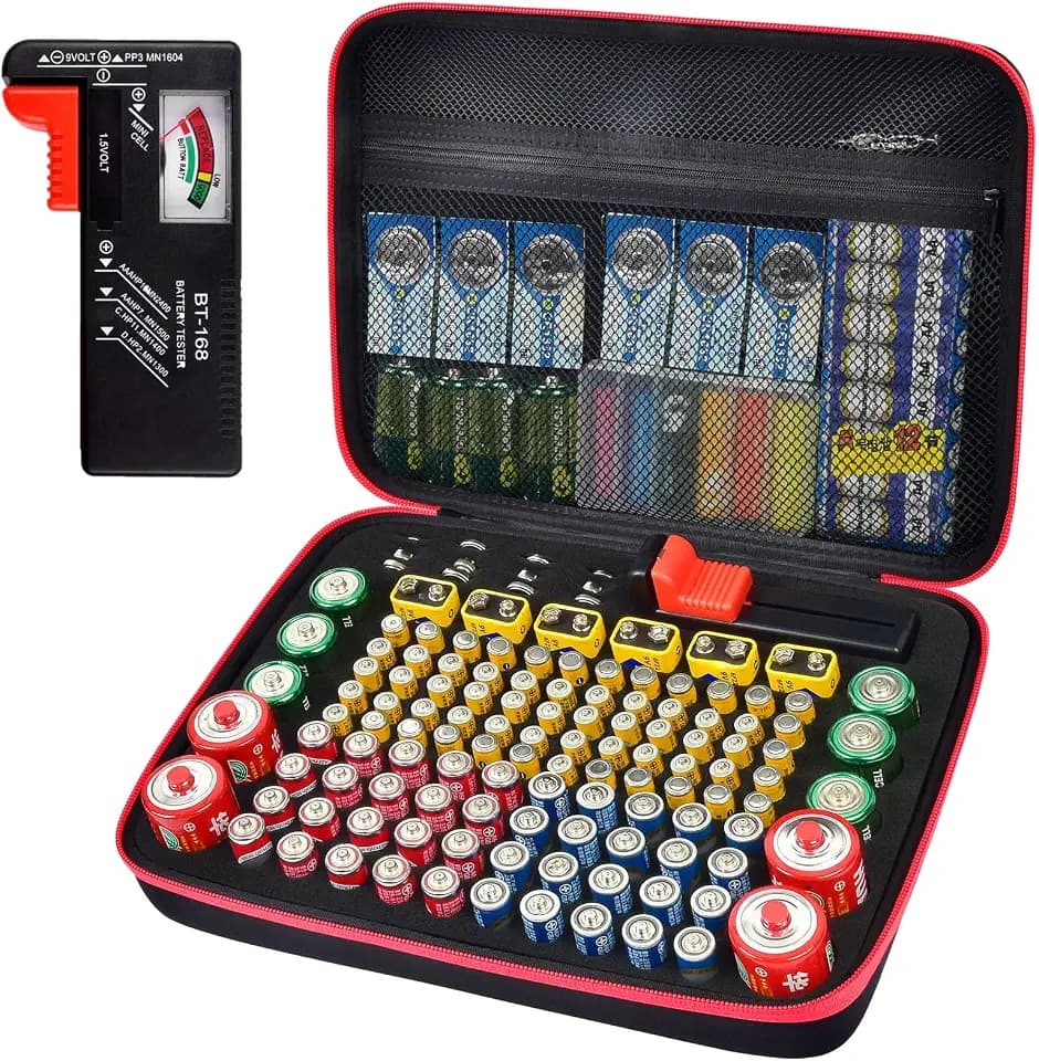 ALKOO 136+ Battery Organizer Storage Case with BT-168 Tester