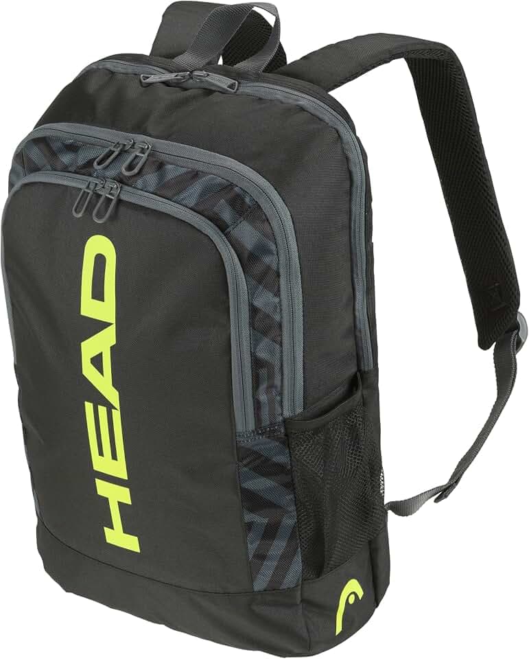 HEAD Base Backpack Tennisrucksack, schwarz/gelb, 17L