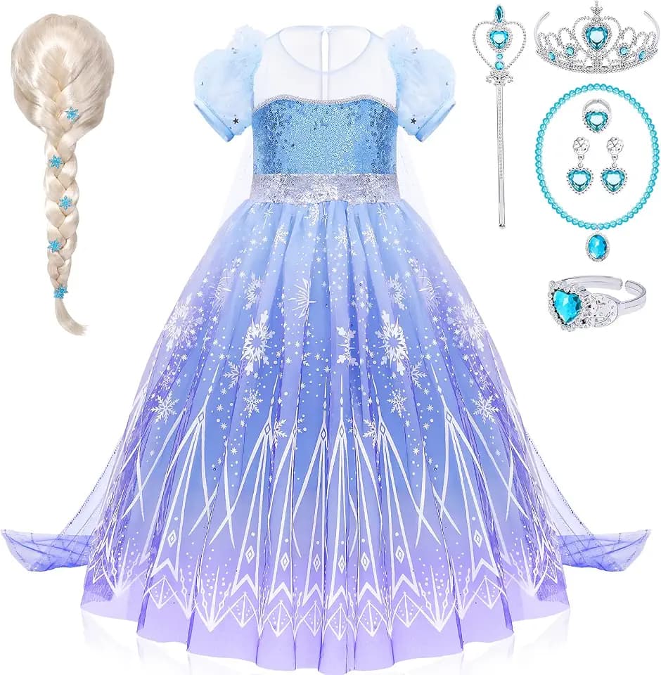 Latocos Princess Dress Costume for Girls Kids Toddlers Princess Dress Up Cloths for Little Girls Halloween Birthday Gifts