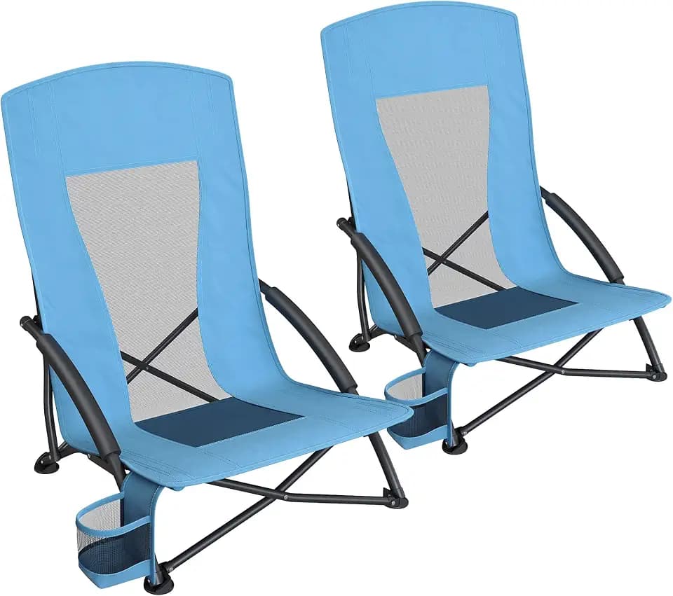 SONGMICS Portable Beach Chairs Set of 2 UGCB067Q01