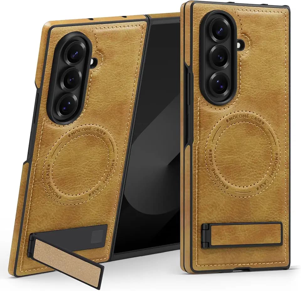 Lunivop for Samsung Galaxy Z Fold 7 Case PU Leather Brown
