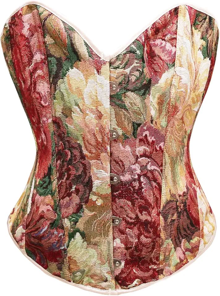 Bslingerie Frauen Retro Vintage viktorianischen Tier Katze Print Bustier Renaissance Crop Top Tank Top Korsett