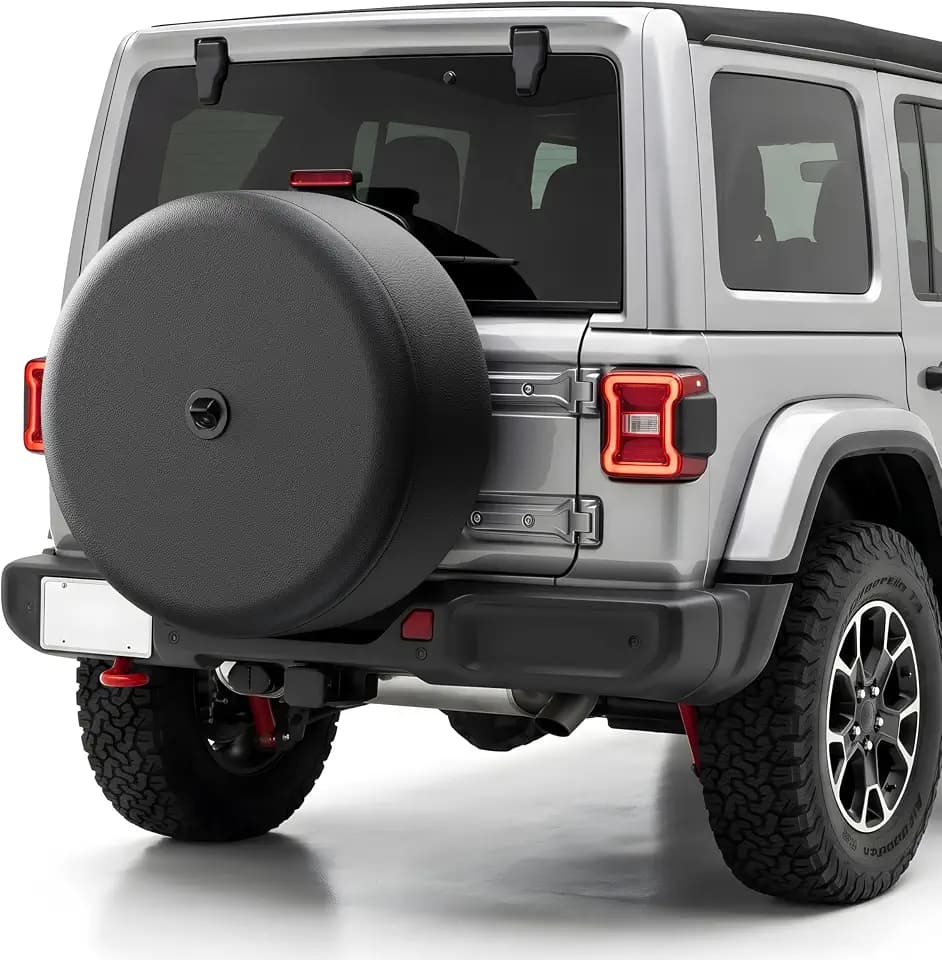 Moonet 32" Tire Cover for Jeep Wrangler JL with Backup Camera (Black)