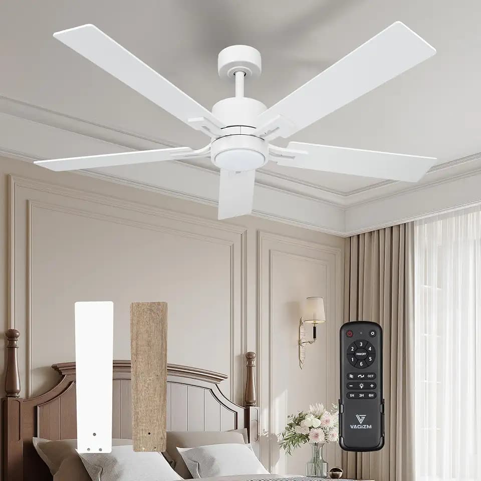 52 Inch Sleek Ceiling Fan with Light and Remote,Quiet