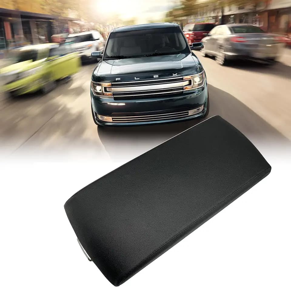 NOVAPARTS Armrest Center Console Lid Cover Black for 2013 2014 2015 2016 2017 2018 2019 Ford Flex 3.5L Leather FA8Z7406024AB FA8Z-7406024-AB DA8Z-7406024-AC