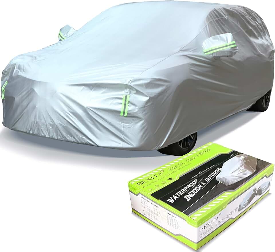 Autoabdeckung SUV Winter Outdoor & Indoor Wasserdicht Allwetter Auto Abdeckplane - Regen,Schnee,Hagel,Sonne,UV-Schutz Universal Fit für SUV, Size L: MAX 485cm