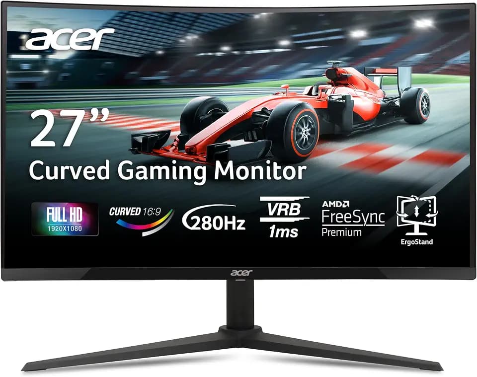 Acer Nitro 27in FHD 1920x1080 Curved 280Hz Gaming Monitor XZ270 Zbmiiphx