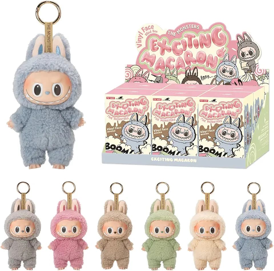 POP MART The Monsters - Exciting Macarons Vinyl Plush Blind Box, Whole Set