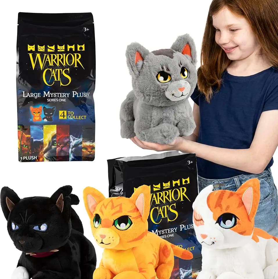 Fan Favorite Warrior Cats Large Mystery Plush, Series 1, Book Series, Mystery Plush Bag, Blind Bag, 1 of 4 Possible, Official Merch
