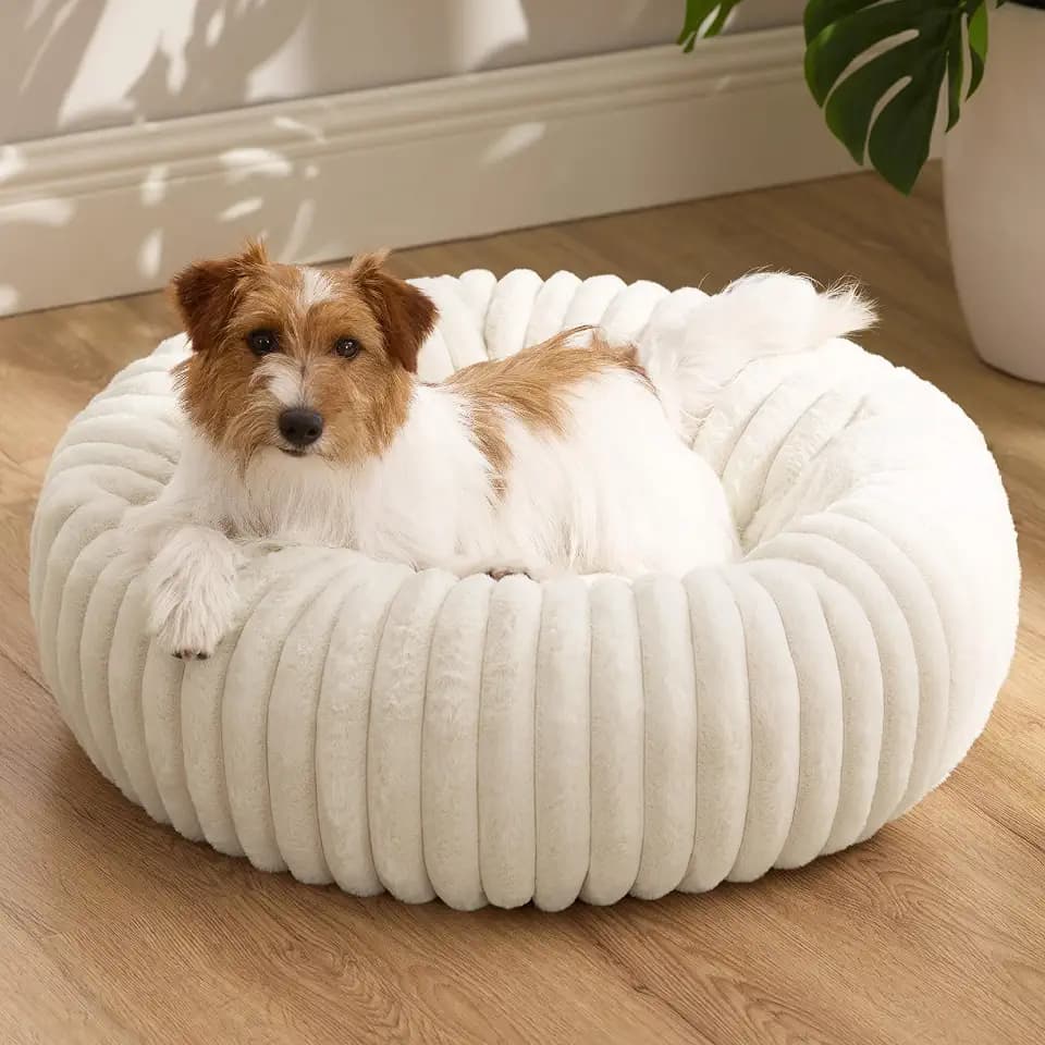 Bedsure ComfyFleece® Donut Small Dog Bed with Removable Washable Cover