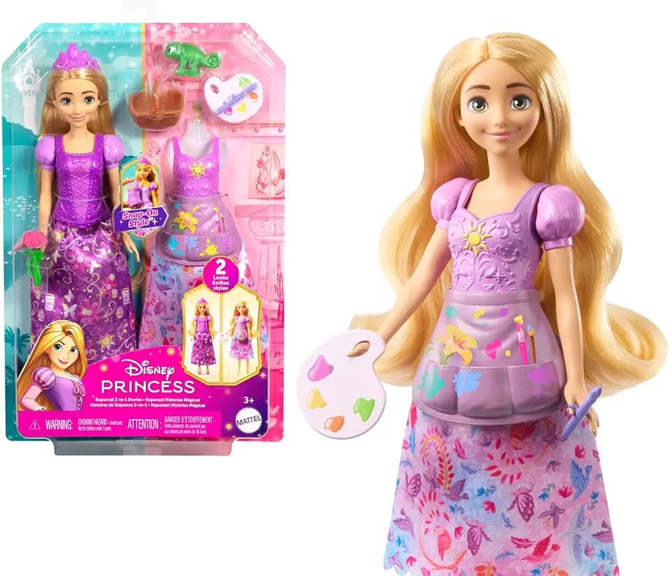 Mattel Disney Princess Rapunzel Fashion Doll with 2 Storytelling Looks