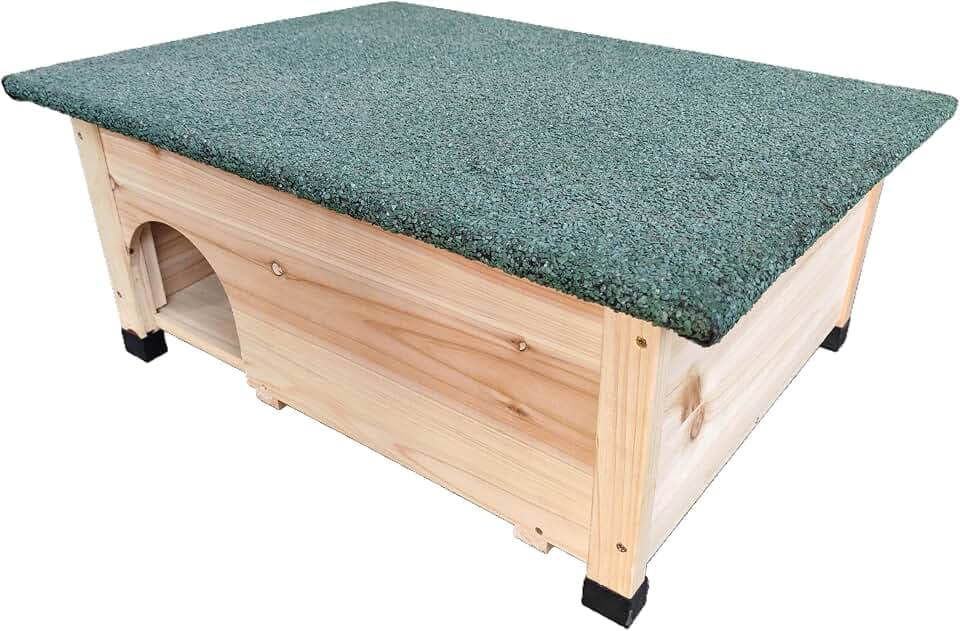 Relaxdays Igelhaus mit Boden, Labyrintheingang & wetterfestem Dach, Holz, HxBxT: 25 x 57 x 44 cm, Igelhäuschen, Farbwahl