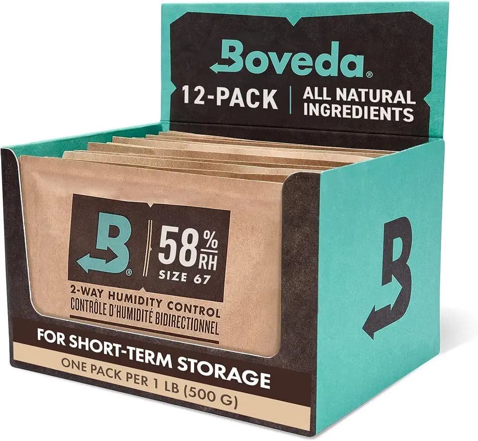Boveda 58% Humidity Control Packs, Size 67, 12-Ct – For Storing Up to 1 lb
