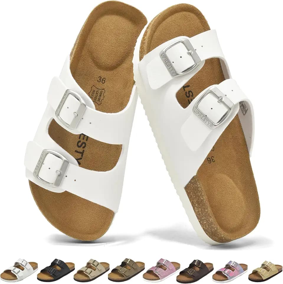 Girls Boys Sandals Adjustable Double Buckle Kids Slides Sandals