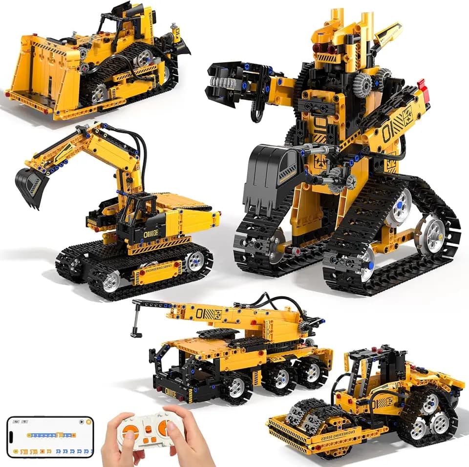Technic Roboter Bauspielzeug Bausatz ab 8+, 5-IN-1 RC Roboter und Auto