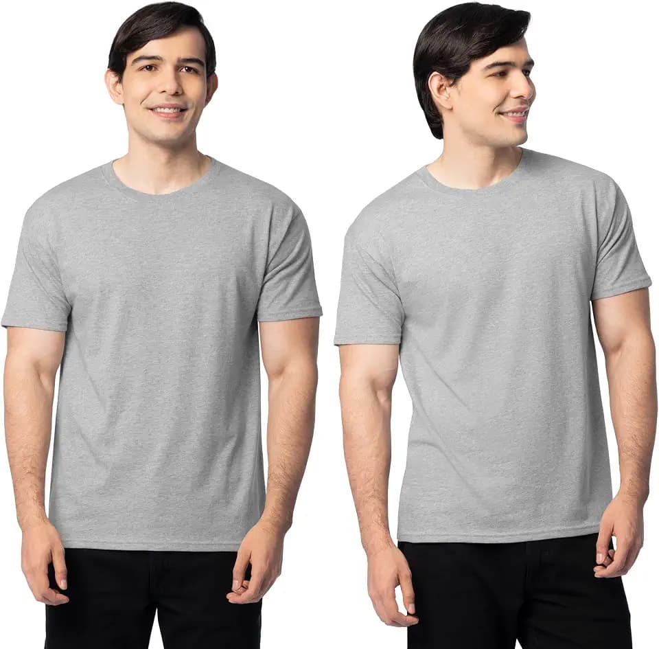 Fruit of the Loom Men's Eversoft Cotton Short Sleeve T-Shirts, 2 Pack
