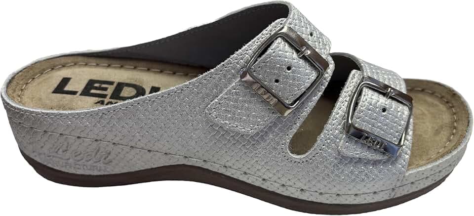 Ledi Anatomic 404 Lederschuhe Sandalen Sandalette Clog Pantolette Komfortschuhe Hausschuhe, Damen