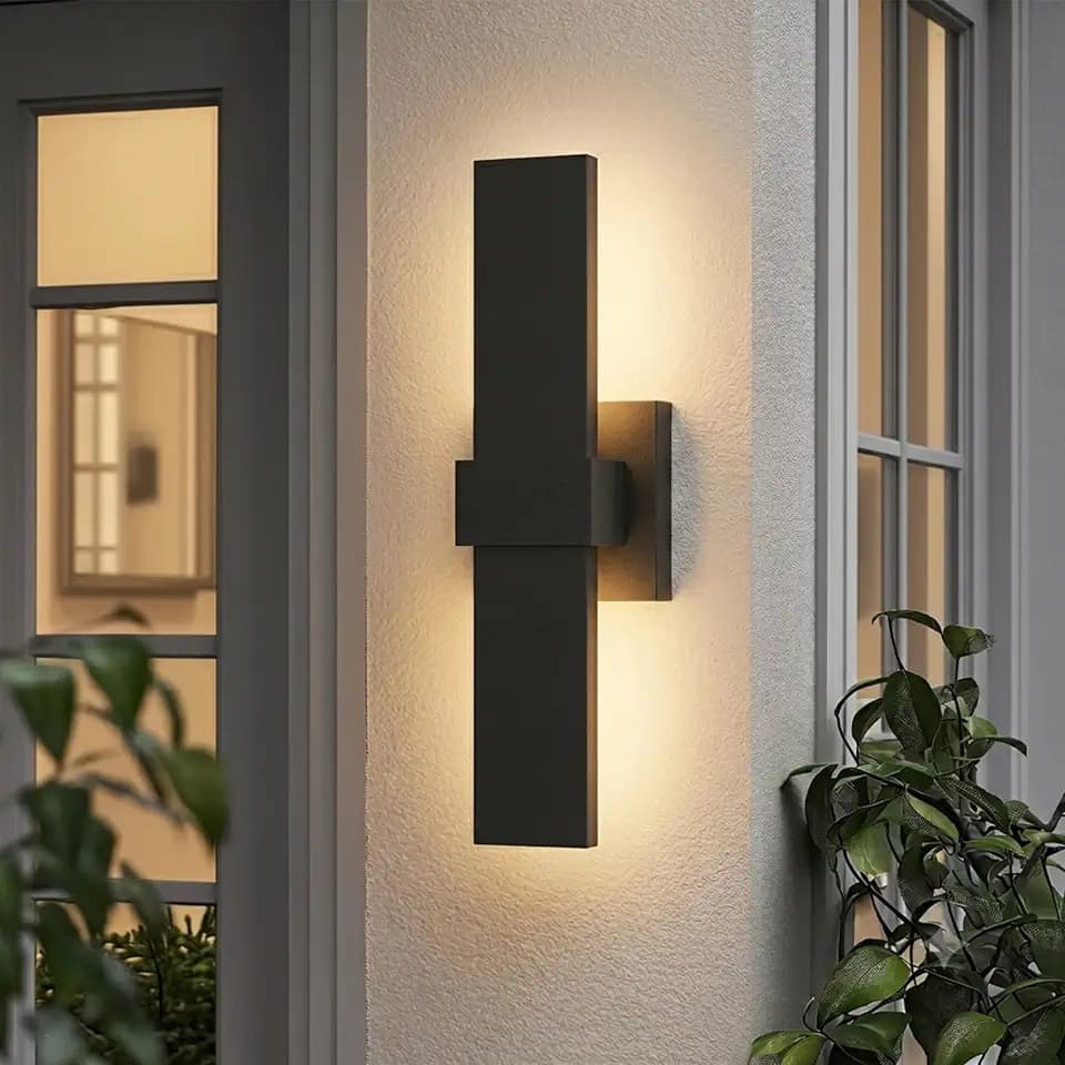 LamQee Aluminum 16 in Long Outdoor Wall Light Fixture, 3000K Integrated LED